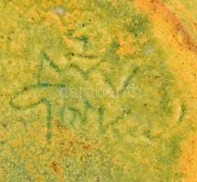 Gorka Géza (1894-1971): Hamuzótálka. Kézzel festett mázas kerámia, jelzett (Nógrádverőce), apró kopá...