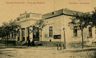 Perjámos, Periam; Községháza. W. L. 1328. / Gemeindehaus / town hall