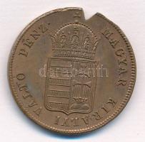 1848. 1kr Cu T:2- széléből kivágott rész
Adamo B1