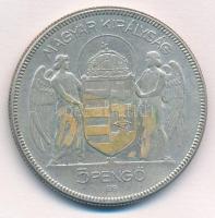 1930. 5P Ag "Horthy jobbra" T:2,2- patina
Adamo P8