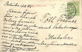 1912 Vinga, Piac tér, Római katolikus templom, Szentháromság szobor, piaci árusok. W. L. Bp. 5430. /...