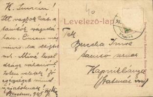 1908 Beszterce, Bistritz, Bistrita; Promenade Park / Sétatér, nyaraló. W. L. (?) No. 404. Kiadja M. ...