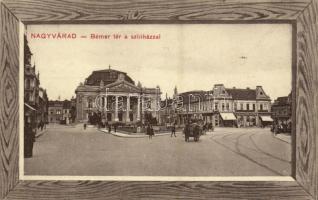 1913 Nagyvárad, Oradea; Bémer tér, színház, fodrász, Wéber Testvérek üzlete / square, theatre, shops, hairdresser salon