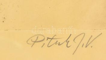 Pituk József Viktórián (1906-1991): Mitológiai jelenet III. Rézkarc, papír, jelzett, üvegezett keret...