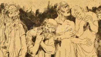 Pituk József Viktórián (1906-1991): Mitológiai jelenet III. Rézkarc, papír, jelzett, üvegezett keret...