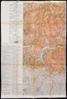 cca 1910 Como és környéke térképe, 1:200.000, K.u.K. Generalstab Landesverkehr Archiv bélyegzéssel, 88x59 cm