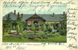 1912 Iriny, Irina; Irinyi kastély, veranda. Kiadja Lövy M. / castle + ÉRDENGELEG POSTAI ÜGYN. bélyegző (EK)