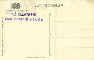 Budapest XIV. Székesfővárosi Állatkert, főbejárat, tervezte dr. Neuschlosz Kornél + Az Állatkert Sze...