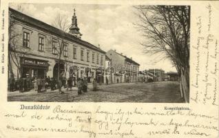 Dunaföldvár, Kossuth utca, Somló Manó üzlete és saját kiadása (EK)