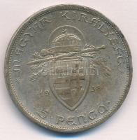 1938. 5P Ag "Szent István" T:2 patina, ph.
Adamo P8.1