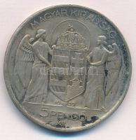 1939. 5P Ag "Horthy balra" T:2 patina 
Adamo P8.2