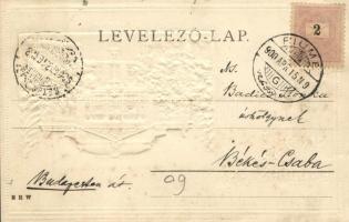 1900 Fiume, Rijeka; Theater / színház, dombornyomott litho lap / tehatre. Emb. litho (EK)