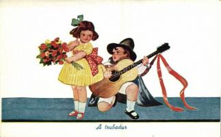 5 db régi humoros motívumlap, gyerekek / 5 pre-1945 humorous children motive postcards