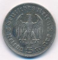 Német Harmadik Birodalom 1936D 5M Ag "Hindenburg" T:2,2- patina
German Third Reich 1936D ...