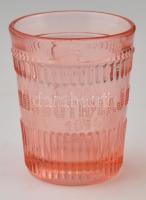 XIX. sz. Kossuth Lajos emlékpohár arcképével, feliratozva. Formába nyomott, 8 cm