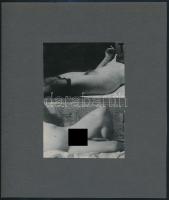 Nő és férfi, pornográf/erotikus fotó, 2 db, kartonra ragasztva, 6,5×9,5 cm