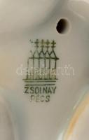 2 db Zsolnay nyuszi figura 7x7 cm Kézzel festett, jelzett, hibátlan