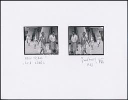 1983 Jankovszky György (1946-): New York, 2+1 lépés, feliratozva, aláírt, pecséttel jelzett, kartonra kasírozva, 2 db fotó, 6×7 cm