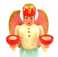 4 db német figurális gyertyatartó, fából. 14-31 cm