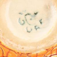 Iparművészeti Vállalatos Gorka mázas kerámia váza,  jelzett, 10 cm