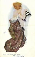 Ma Marraine / Art Nouveau lady. Bruton Galleries, published by The Delta Fine Art Co. s: Raphael Kirchner (EB)