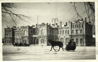 1938 Tallinn, Balti jaam / railway station, sleigh, automobiles
