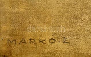 Markó Ernő (1868-1945): Tó part. Olaj, vászon,foltos, jelzett, keretben, 56×68 cm