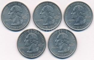 Amerikai Egyesült Államok 2003. 1/4$ "50 állam - Illinois, Arkansas, Missouri, Alabama, Maine&q...