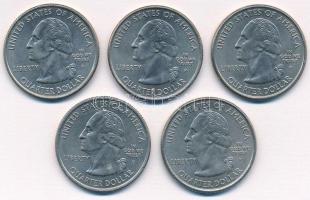 Amerikai Egyesült Államok 2004. 1/4$ "50 állam - Michigan, Florida, Wisconsin, Texas, Iowa"...