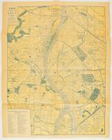 cca 1940 Budapest térképe utcajegyzékkel, jó állapotban 50x40 cm