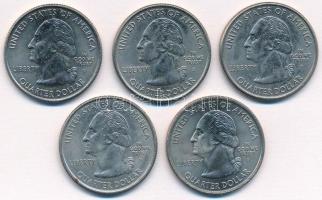 Amerikai Egyesült Államok 2005. 1/4$ "50 állam - Kansas, Minnesota, Nyugat-Virginia, California...