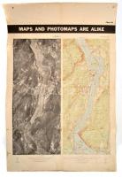 cca 1943 4 db amerikai katona térkép Európáról, Németországról, és katonai térképészeti oktató anyag...