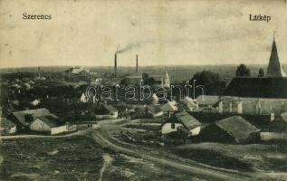 1925 Szerencs, látkép háttérben a cukorgyárral