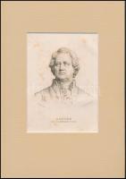 cca 1840 Goethe rézmetszetű portréja. 12x17 cm paszpartuban