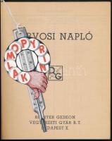Richter Gedeon Vegyészeti Gyár Rt. kitöltetlen orvosi naplója, reklámos könyvjelzővel, 83p