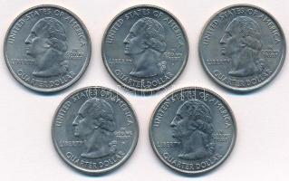Amerikai Egyesült Államok 2007. 1/4$ "50 állam - Idaho, Utah, Washington, Wyoming, Montana"...