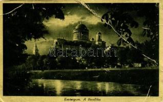 1935 Esztergom, A Bazilika, aranyozott lap (fa)
