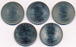 Amerikai Egyesült Államok 2011. 1/4$ "Nemzeti parkok - Gettysburg, Glacier, Olympic, Chickasaw,...