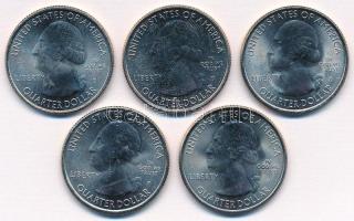 Amerikai Egyesült Államok 2012. 1/4$ "Nemzeti parkok - Hawaii Volcanoes, Acadia, Denali, Chaco ...