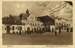 1928 Hatvan, Községháza, Kereskedelmi bank, Hangya üzlet