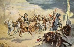 Le Comte de Ségur a Sommo Sierra / Battle of Somosierra, Philippe de Ségur leading the charge, French cavalry s: E. Chaperon