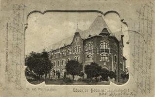 1906 Hódmezővásárhely, Református főgimnázium. Grossmann Benedek kiadása, Art Nouveau (fl)