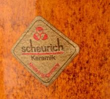 Jelzett (Scheurich) német retró váza párban, festett mázas kerámia, apró kopásnyomokkal,  m: 15 és 2...