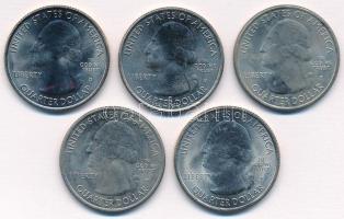 Amerikai Egyesült Államok 2015. 1/4$ "Nemzeti parkok - Bombay Hook, Blue Ridge Parkway, Kisatch...