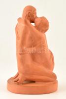 Rácz Edit (1936): Erotika. Terrakotta, jelzett, kopás nyomokkal, m: 22,5 cm