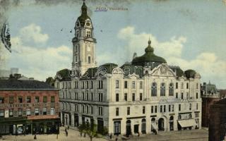 1915 Pécs, Városháza, Steiner Simon férfi szabó üzlete, Gyógyszertár (fl)