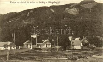 1930 Felsőbánya, Baia Sprie; Látkép a Bányaheggyel, vasúti sín. Krizsanovszky kiadása / Vedere cu dealul de mine / mine, railway