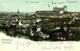 1905 Pozsony, Pressburg, Bratislava; látkép a várral / general view with the castle