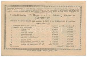Budapest 1925. "Kápolna sorsjegy" 5000K értékű sorsjegy T:II-,III