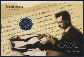 2005. 10Ft "József Attila" számozott emléklapon T:2 Csak 12000db létezhet!